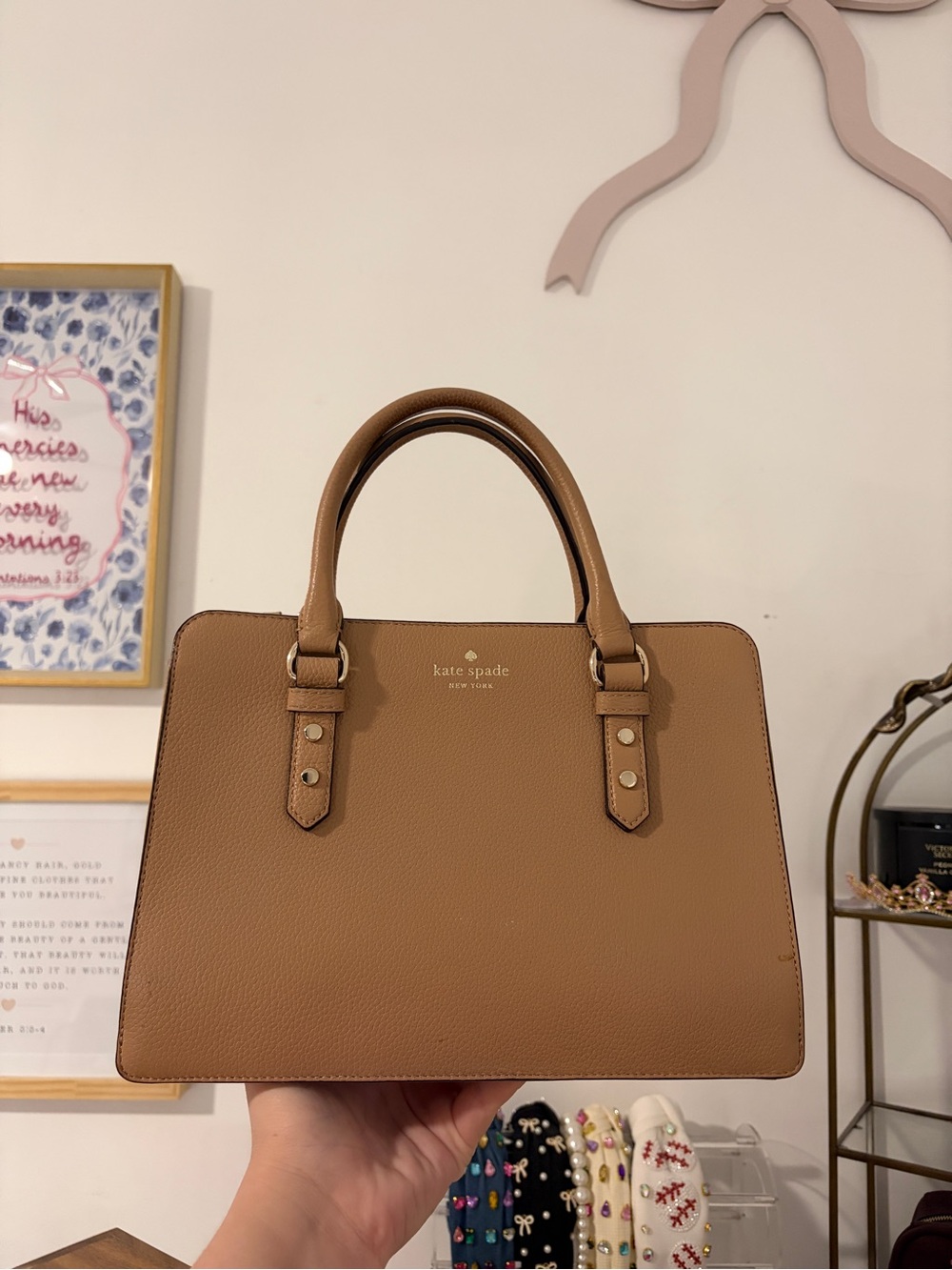 Kate Spade Tan Pebbled Leather Satchel